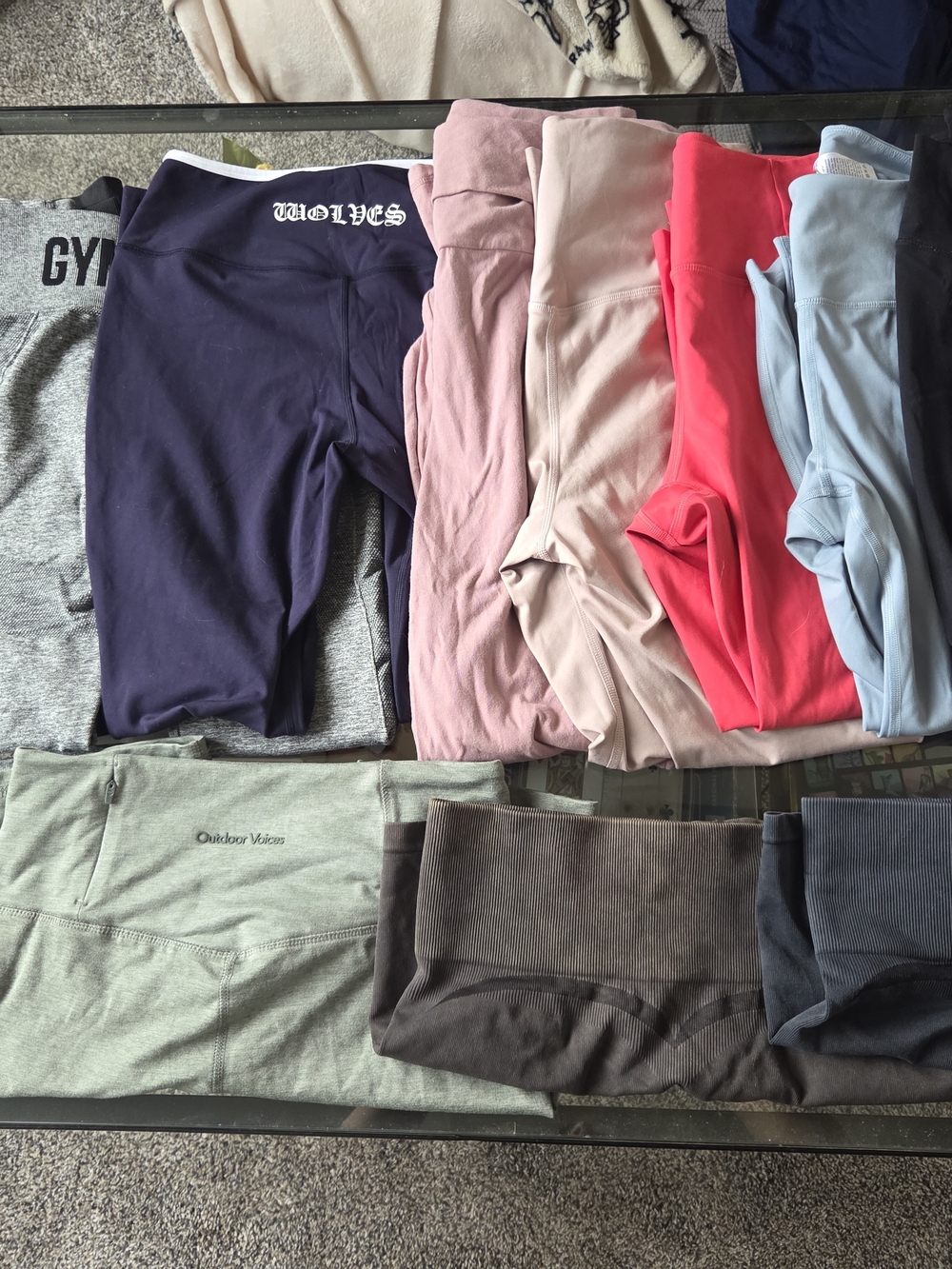 Gymshark Women’s Leggings Bundle in Navy, Pink, Light Blue, Coral and Sage
